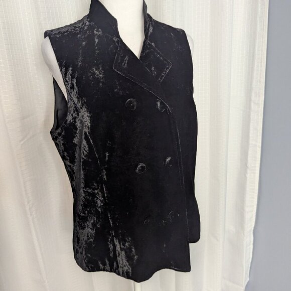 J.Jill Velvet Double Breasted Vest, Size M - Picture 3 of 9